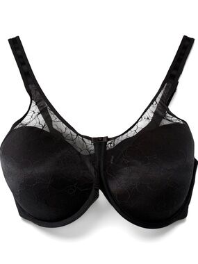 WonderBra 40DD Black Full Coverage Lace Underwire Bra